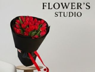 Букет з червоних  тюльпанів 25шт