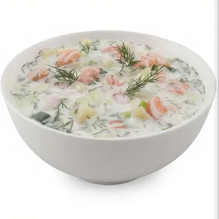 Окрошка з лососем. (350гр)