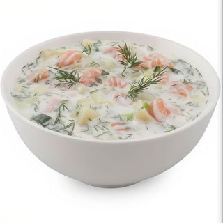 Окрошка з лососем. (350гр)