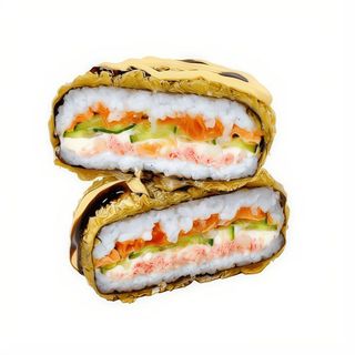 Суші-бургер з лососем (300г)
