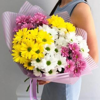 Букет з 9 мікс хризантем