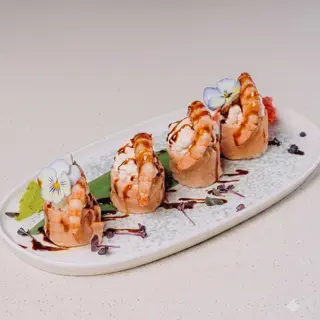 Рол зі смаженим лососем та креветкою (250г)