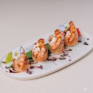 Рол зі смаженим лососем та креветкою (250г)