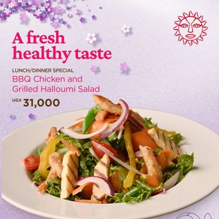 BBQ Chicken and Grilled Halloumi Salad