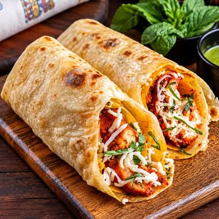 Chilli Paneer Kathi Roll