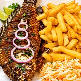 Fried Whole Fish with Chips