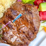 Wild Steak with Peppercorn, Mushroom & Brandy Sauce