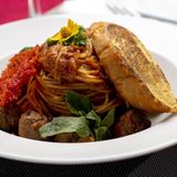 Spaghetti & buffalo meatballs.