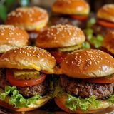 Mini beef burger with chips