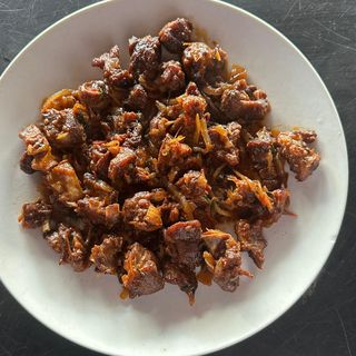 1/2 Dry fry goat meat plain