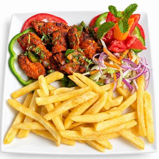 Chicken Wings With Chips & Salad