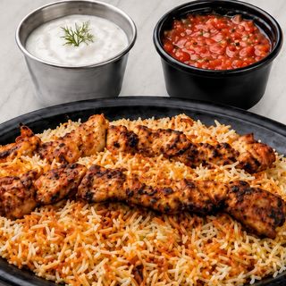 2 chicken tawouk skewrs