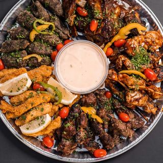4 Platter with Fries Or Wedges + Salads At Only