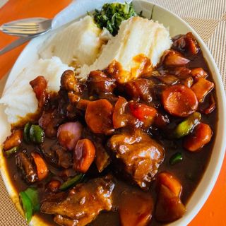 Pan fried Goats meat