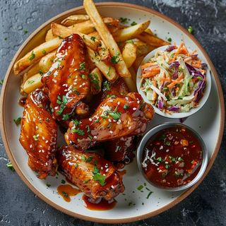 Chicken Wings 4 Pcs (Grilled / Fried) And Chips