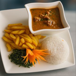 1/2 Chips + Rice + Beef.