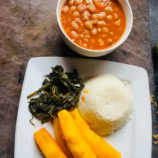 1/2 Chips + Rice + Fresh Beans