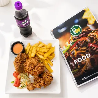 3 PCs Crispy Chicken with Chips+Soda