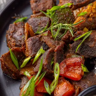 Stir Fried Goat Cubes