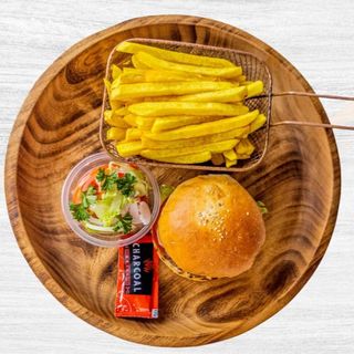 Min Chicken burger and Chips 