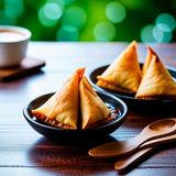 Pair Of Samosas + Latte/Cappuccino