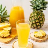 pineapple, ginger, mint, juice  a glass