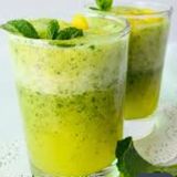 pineapple, mint, juice glass
