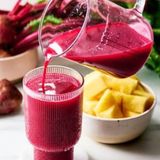 beetroot and pineapple glass
