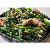 Gomen Besiga Served With Injera