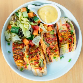 Roasted Mediterranean Veggie Melt Sandwich