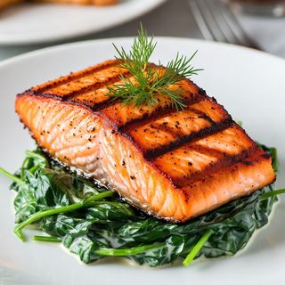 Grilled salmon fillet