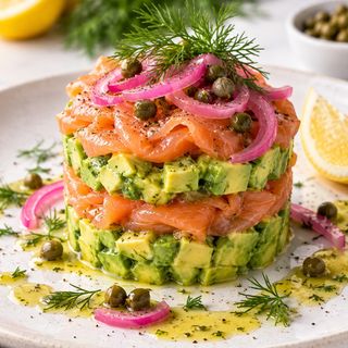 Smoked Salmon & Avocado Stack