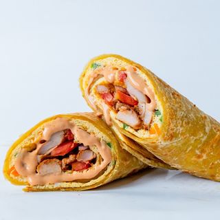 Chicken Rolex with Chips and Soda