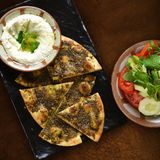 Zaatar manakish & labneh