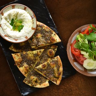 Zaatar manakish & labneh
