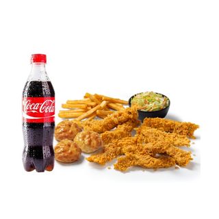 8 Pieces of crispy chicken tenders with chips