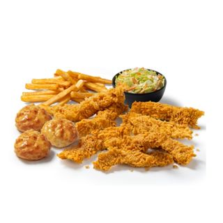 8 Pieces of crispy chicken tenders with chips