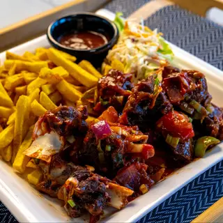 Pan fried goat