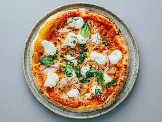 Marinated Kabarole Goat Cheese Pizza
