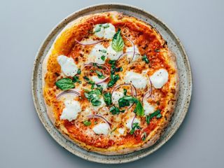 Marinated Kabarole Goat Cheese Pizza	