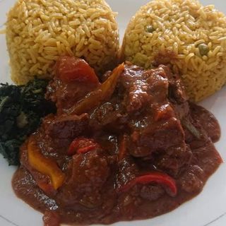 PanFried Beef and fried rice