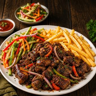 Pan Fried Goats Meat