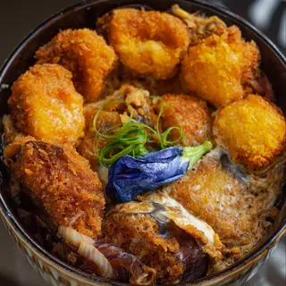 Eggplant Katsu and Tofu Donburi