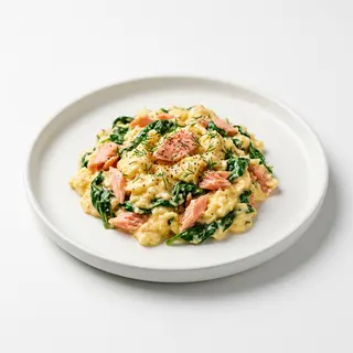 Revuelto De Espinacas Y Salmón