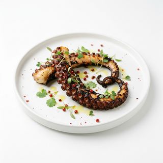 Polpo verace alla brace aromatizzato al pepe rosa