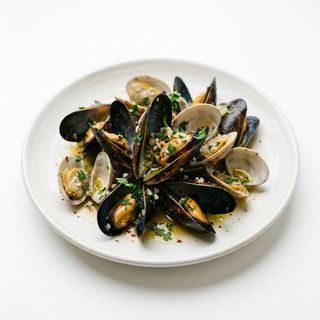 Salteado De Mejillones Y Almejas