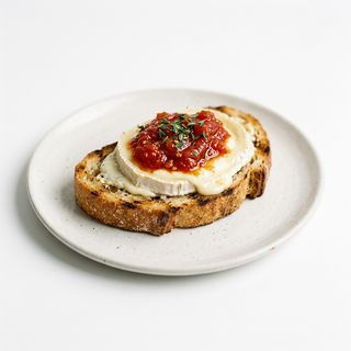 Tostada Queso de Cabra con confitura de tomate