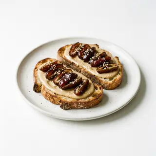 Tostadas de dátiles con tahini