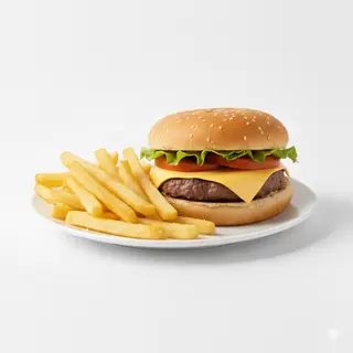 Combo Hamburguesa Con Todo + Queso