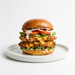 Hamburguesa Doble De Pollo